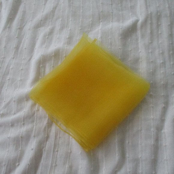 1950s sunshine yellow chiffon scarf - Picture 3 of 5